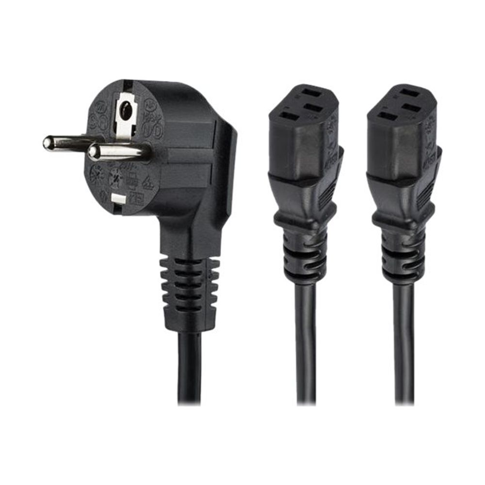 StarTech.com PXT101YEU2M strujni kabel Crno 2 m CEE7/7 2 x C13 spojnica