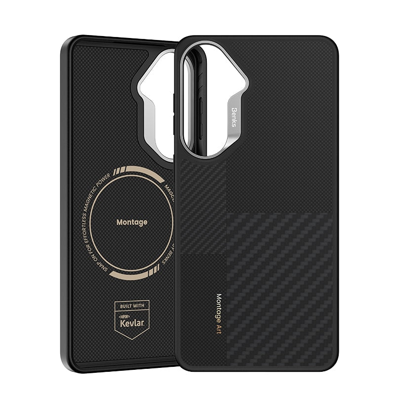 Benks Montage Magnetic Armor Pro Kevlar maska ​​s metalnim okvirom za Samsung Galaxy S26 crna