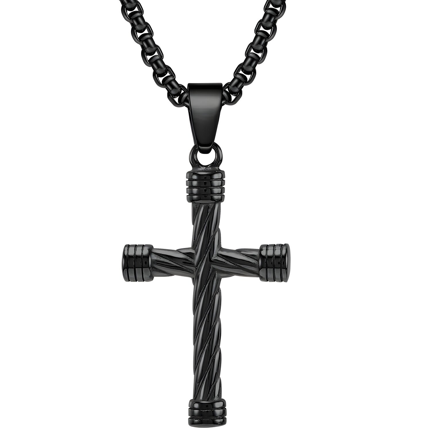 Ogrlica HO-34545 Cross - Crna KP34545