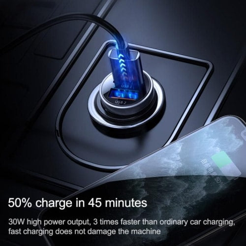 JOYROOM C-A09 2-PORTNI AUTO PUNJAČ PD 30W QC 3.0 CRNI