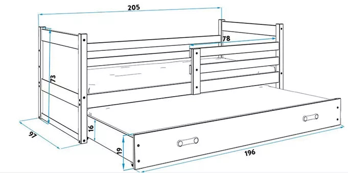 Krevet BMS Rico za 2 osobe 200x90 cm, BIA