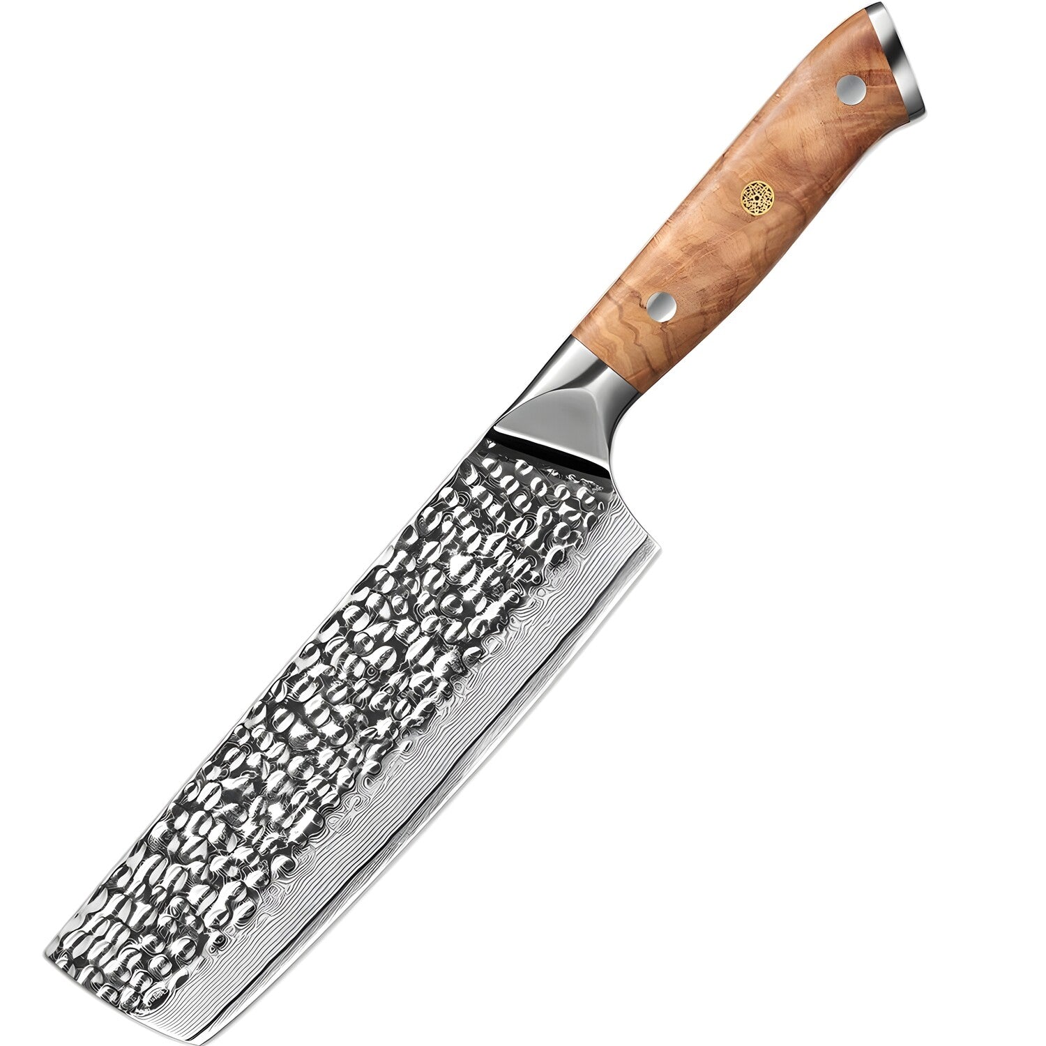 Damaskasti kuhinjski nož ZA-37479 - Nakiri / Smeđa KP37479