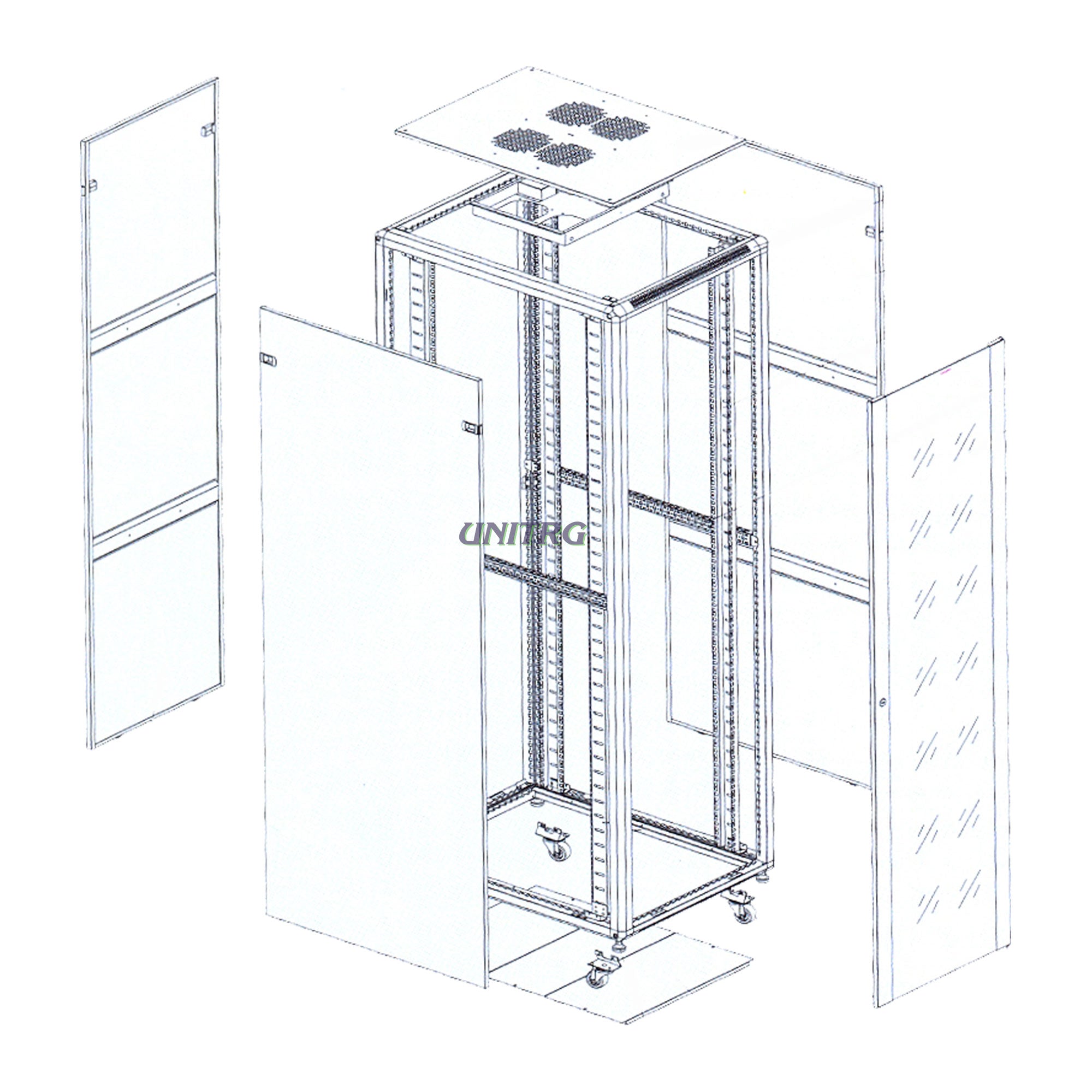 Ormar samostojeći komunikacijski T2 42U 600x600 G7