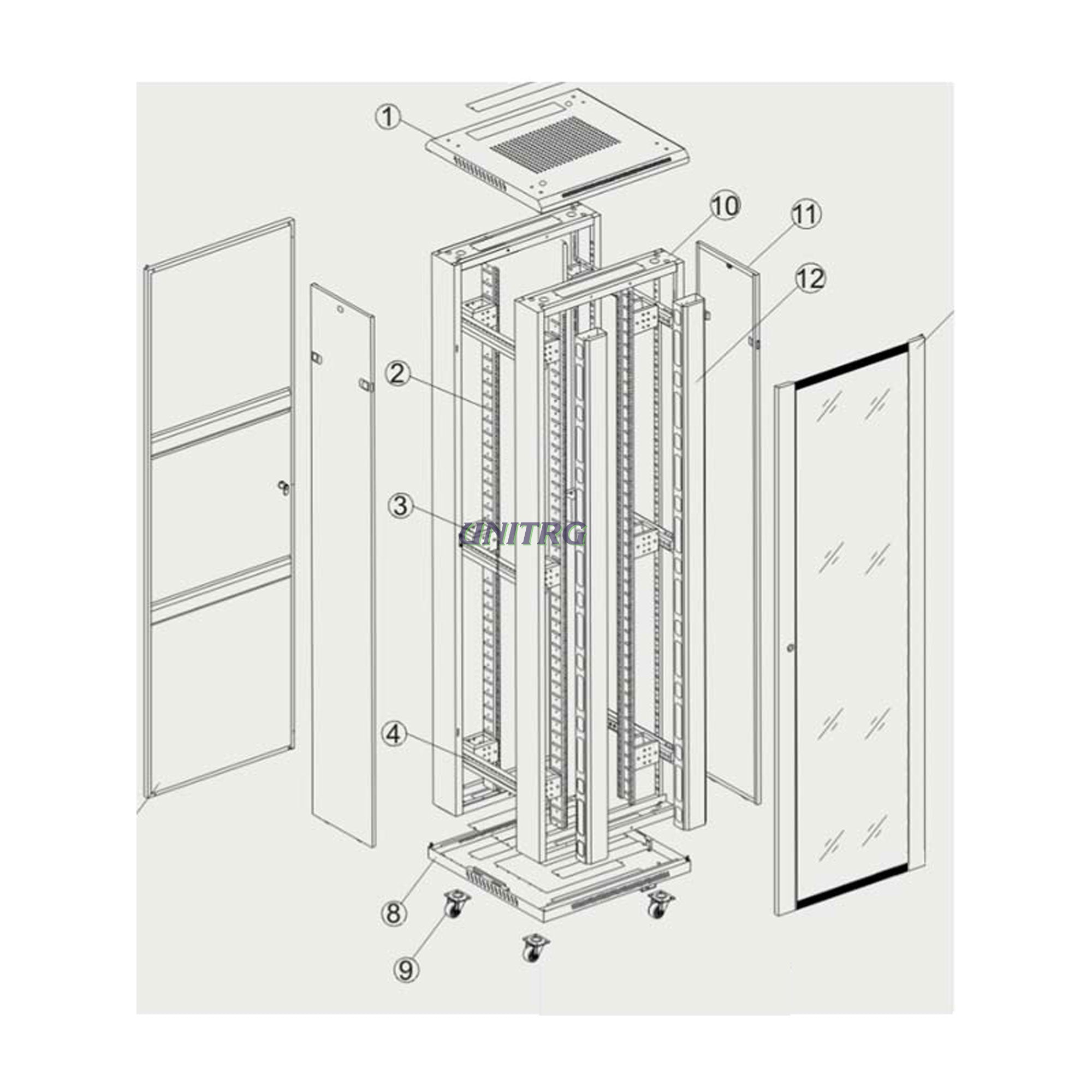 Ormar samostojeći serverski T2 27U 600x1000 G7