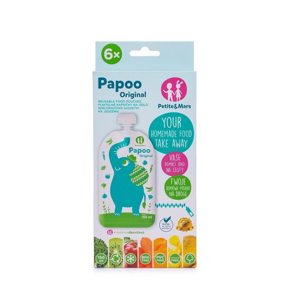PETITE&MARS Papoo Original Slon vrećice za kašice 6 kom