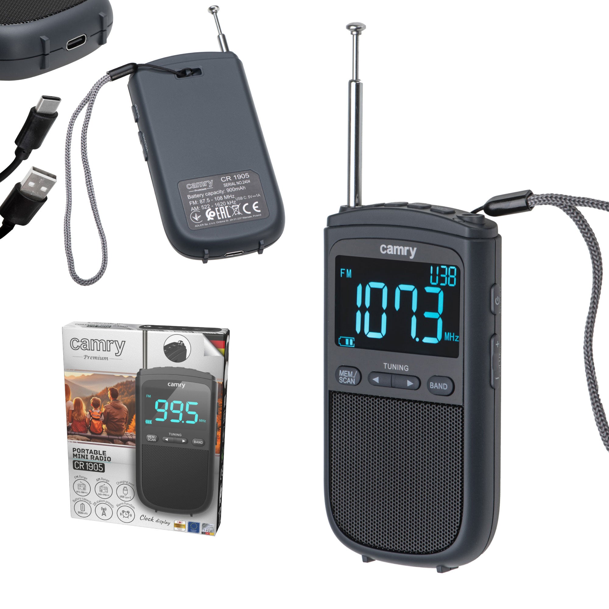 Prijenosni mini radio USB Camry CR1905