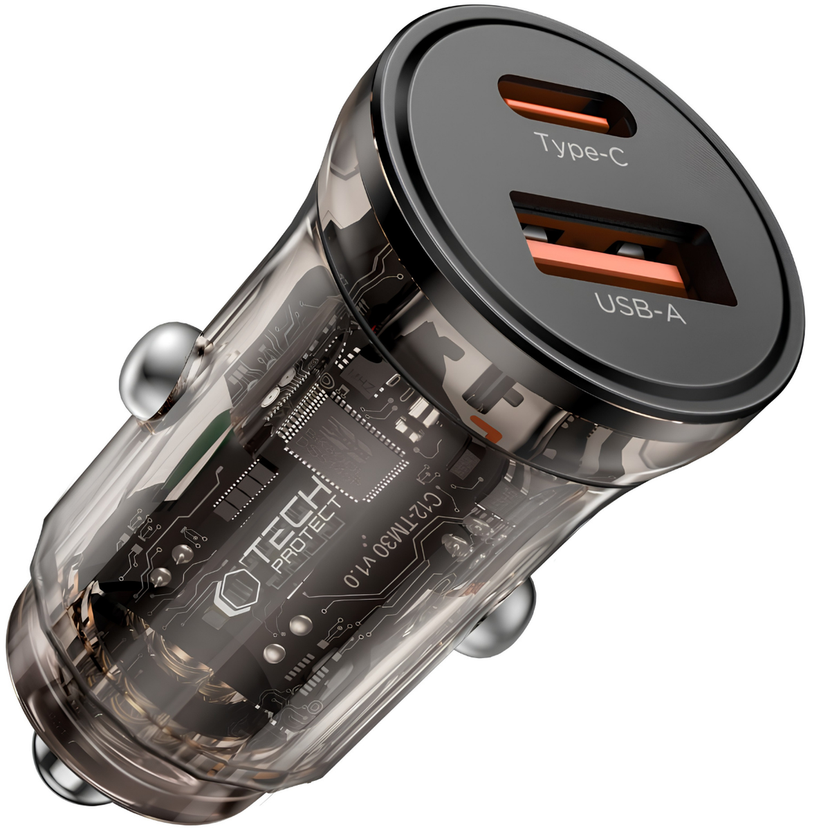Auto adapter Tech - Protect 45W USB - A / USB - C PD / QC 3.0 - crni KP41441