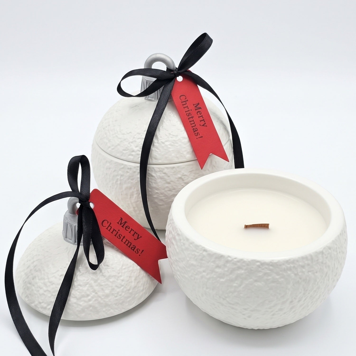 Svijeća Christmas Bauble Classic MINI - Bijela / Srebrna / Zimsko Čudo KP42106
