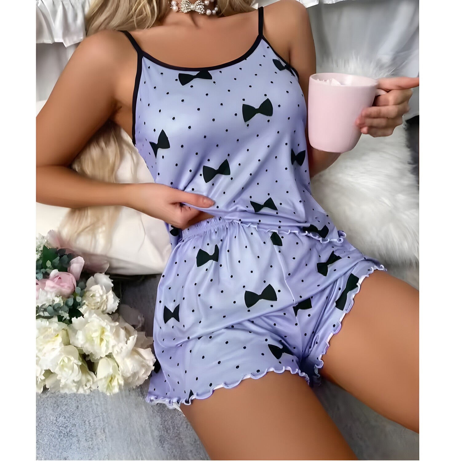 Kratka ženska pidžama BO - 30585 - Plava / XXL KP30585