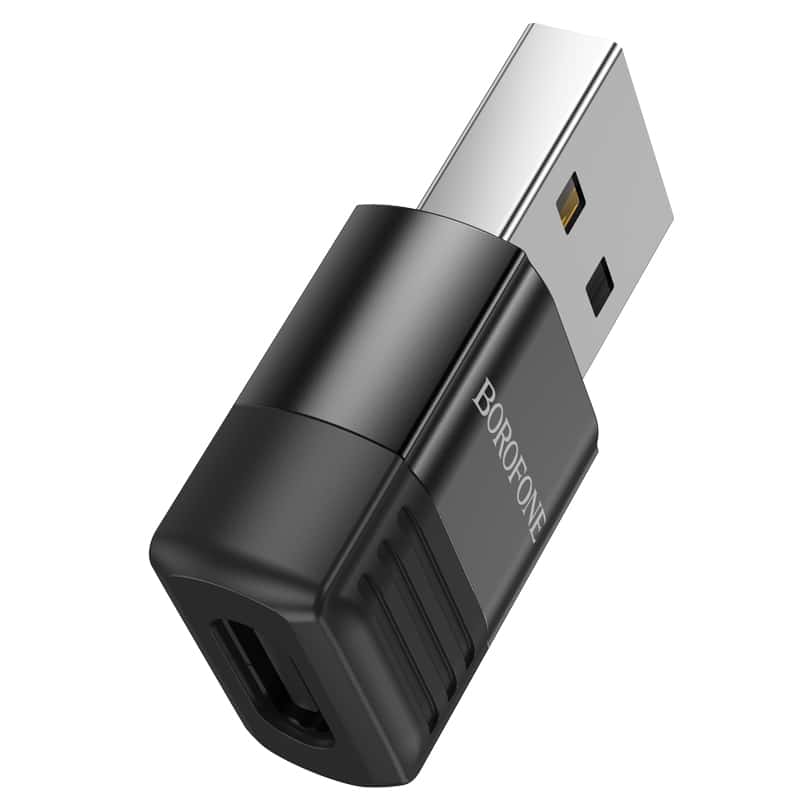 BOROFONE ADAPTER BV18 - USB NA TIP C - CRNI