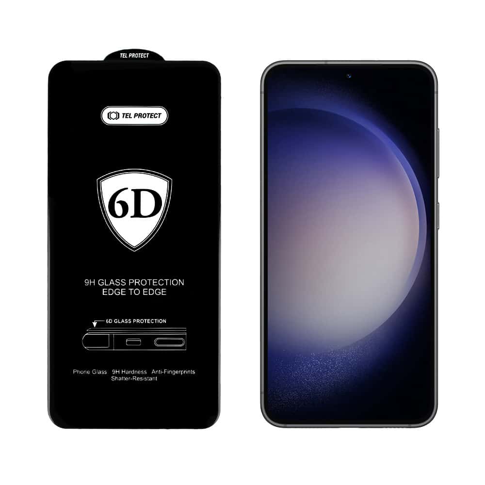 FULL GLUE 6D KALJENO STAKLO ZA SAMSUNG GALAXY S22/S23 BLACK (SA OTKLJUČAVANJEM OTISKOM PRSTIJU)