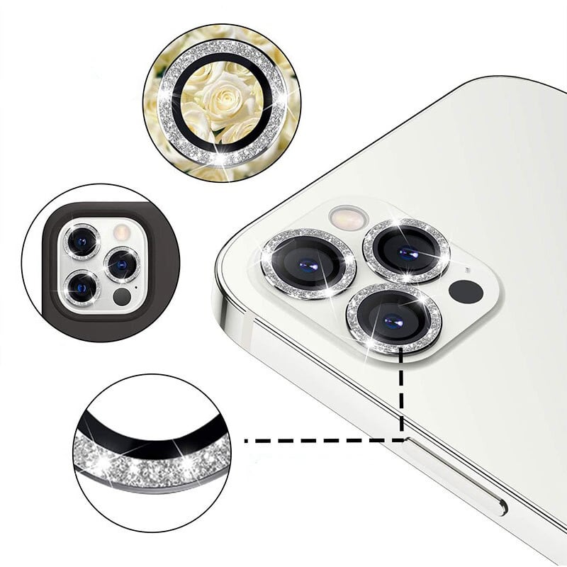 KALJENO STAKLO HARD DIAMOND ZA KAMERU (OBJEKTIV) ZA IPHONE 15/15 PLUS SILVER (LEĆE 2 KOMADA)