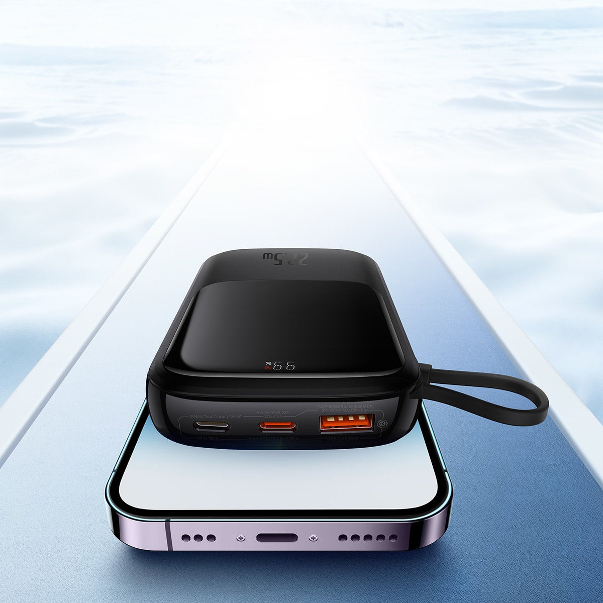 BASEUS POWER BANK 10000MAH QPOW PRO - USB + TYPE C - PD 22.5W SA KABELOM TYPE C (PPQD060101) CRNI