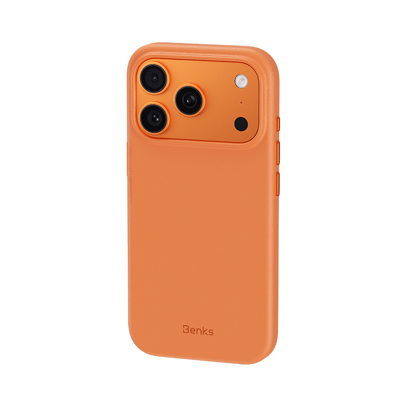 Benks Magnetic Vita Pro silikonska maskica za iPhone 17 Pro Max narančasta (gumb za upravljanje kamerom)