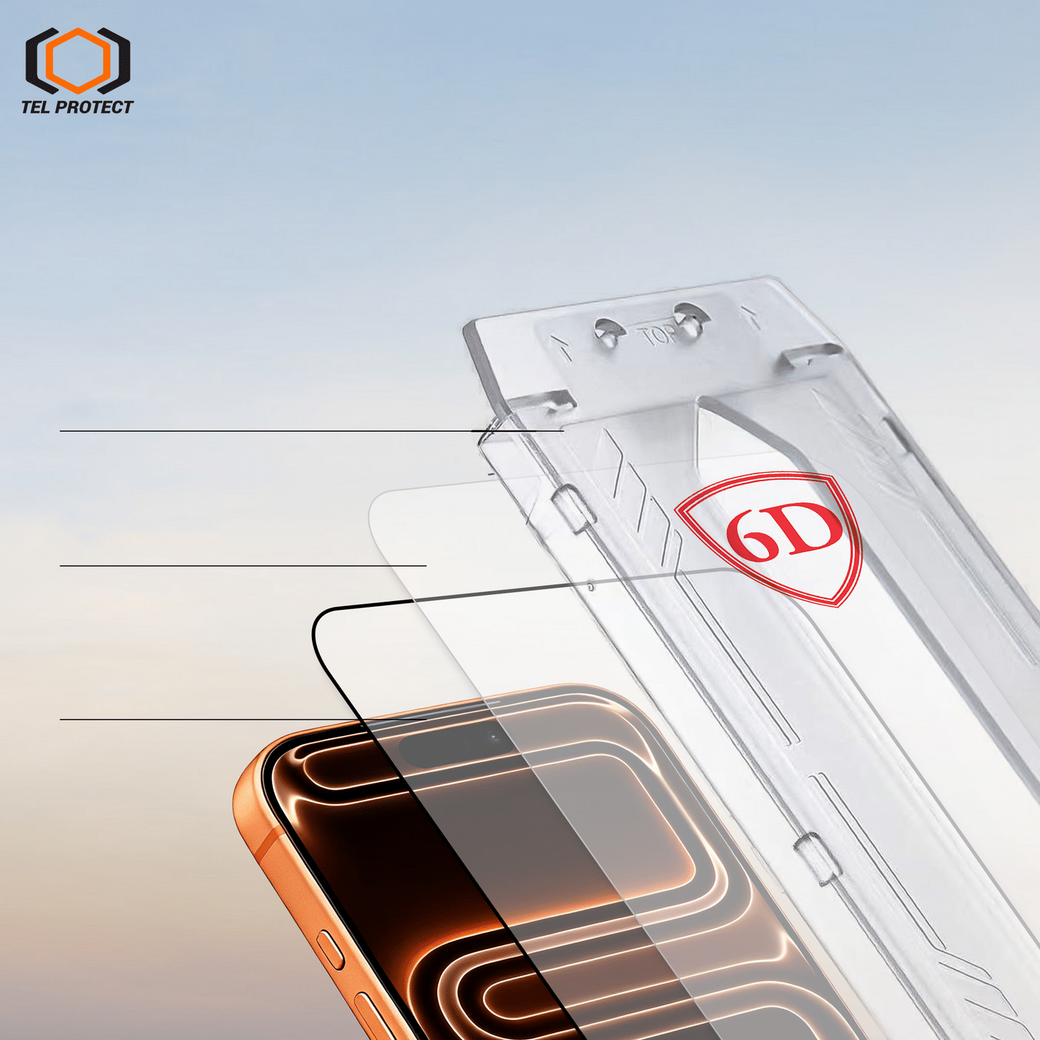 Tel Protect Dust-Free Easy Fit Full Glue 6D kaljeno staklo za iPhone 16 Pro/17 crno - 2 komada