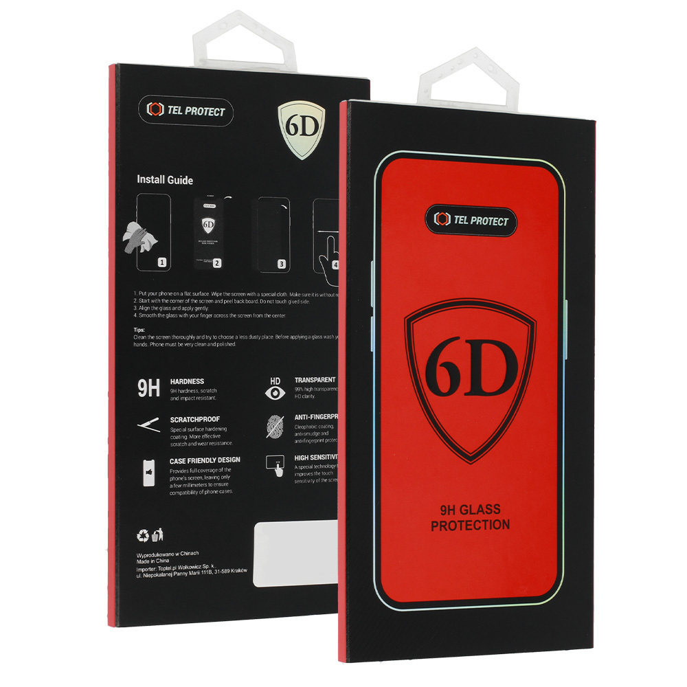 Kaljeno staklo Tel Protect Full Glue 6D za REALME 14T sa crnim rubom