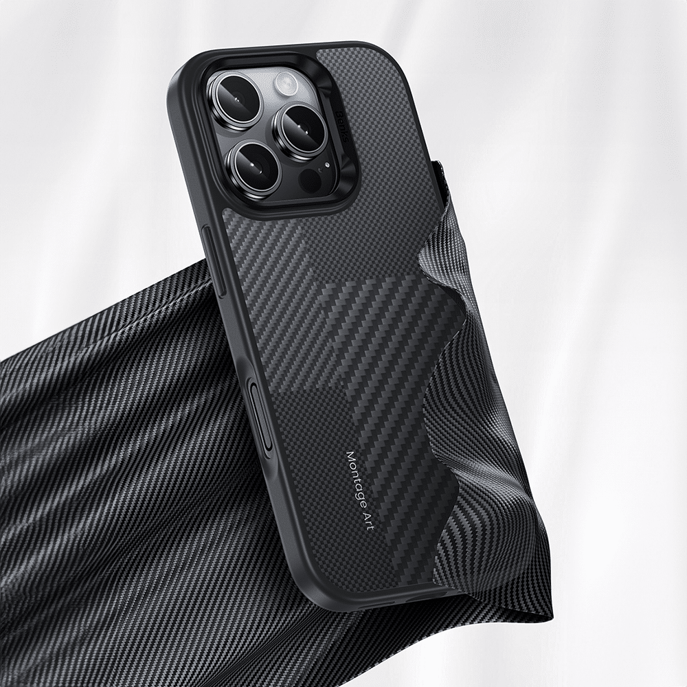 Benks Montage Magnetic Armor Pro kevlar metalni okvir 600D Case za iPhone 16 Plus crna