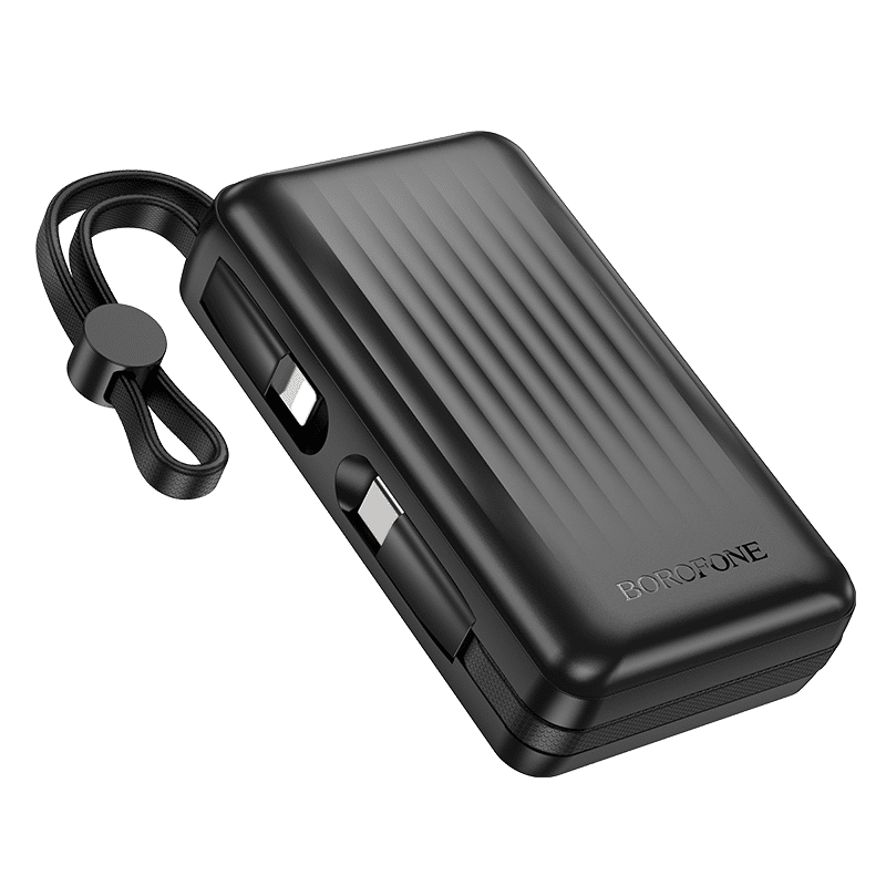 Borofone Power Bank 10000mAh BJ70 Source - Tip C - PD 20W s Tip C i Lightning kabelima crne boje