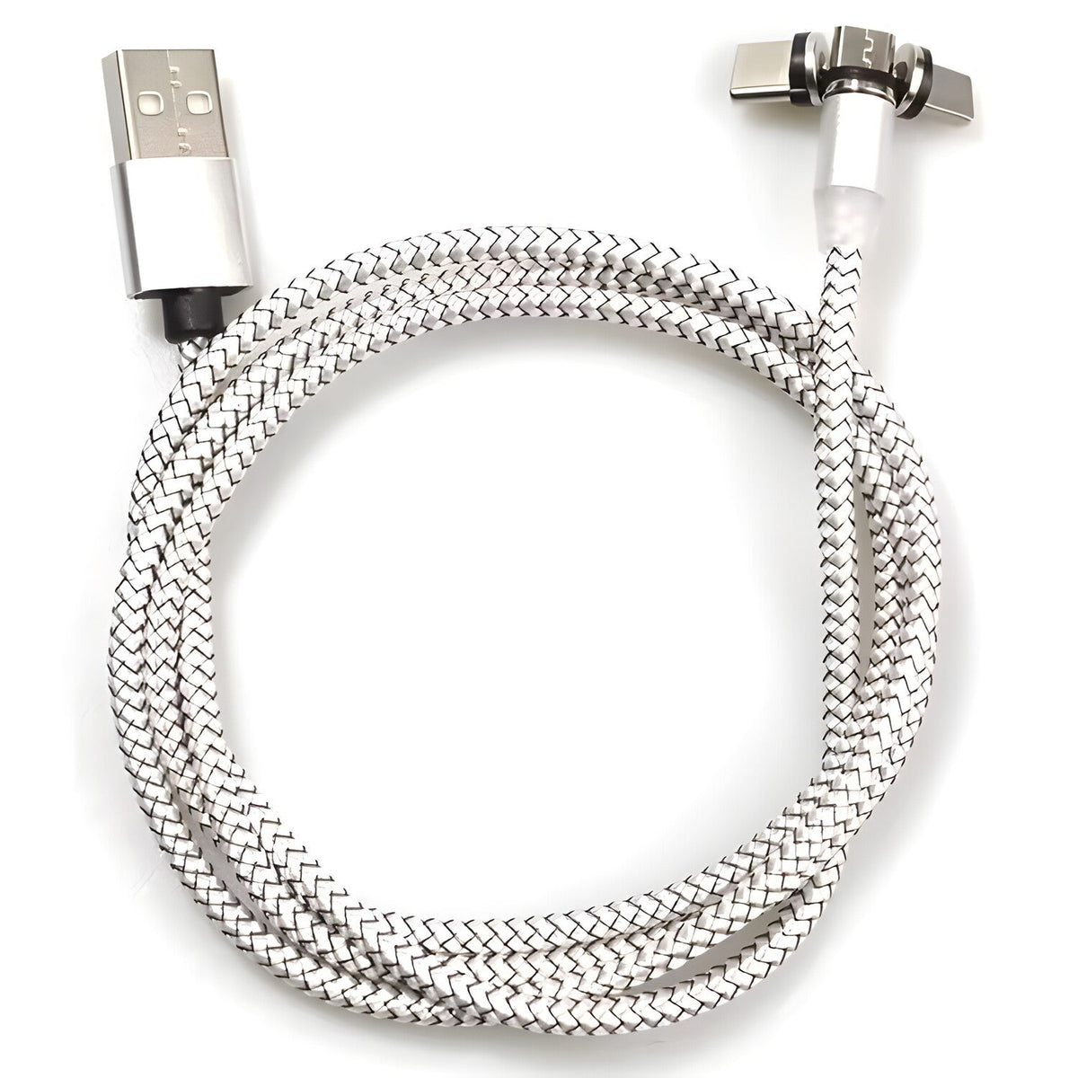 USB punjački kabel 3u1 s magnetskim konektorima - Srebrna