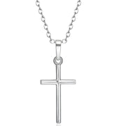 Ogrlica US-34222 Cross - Srebrna KP34222