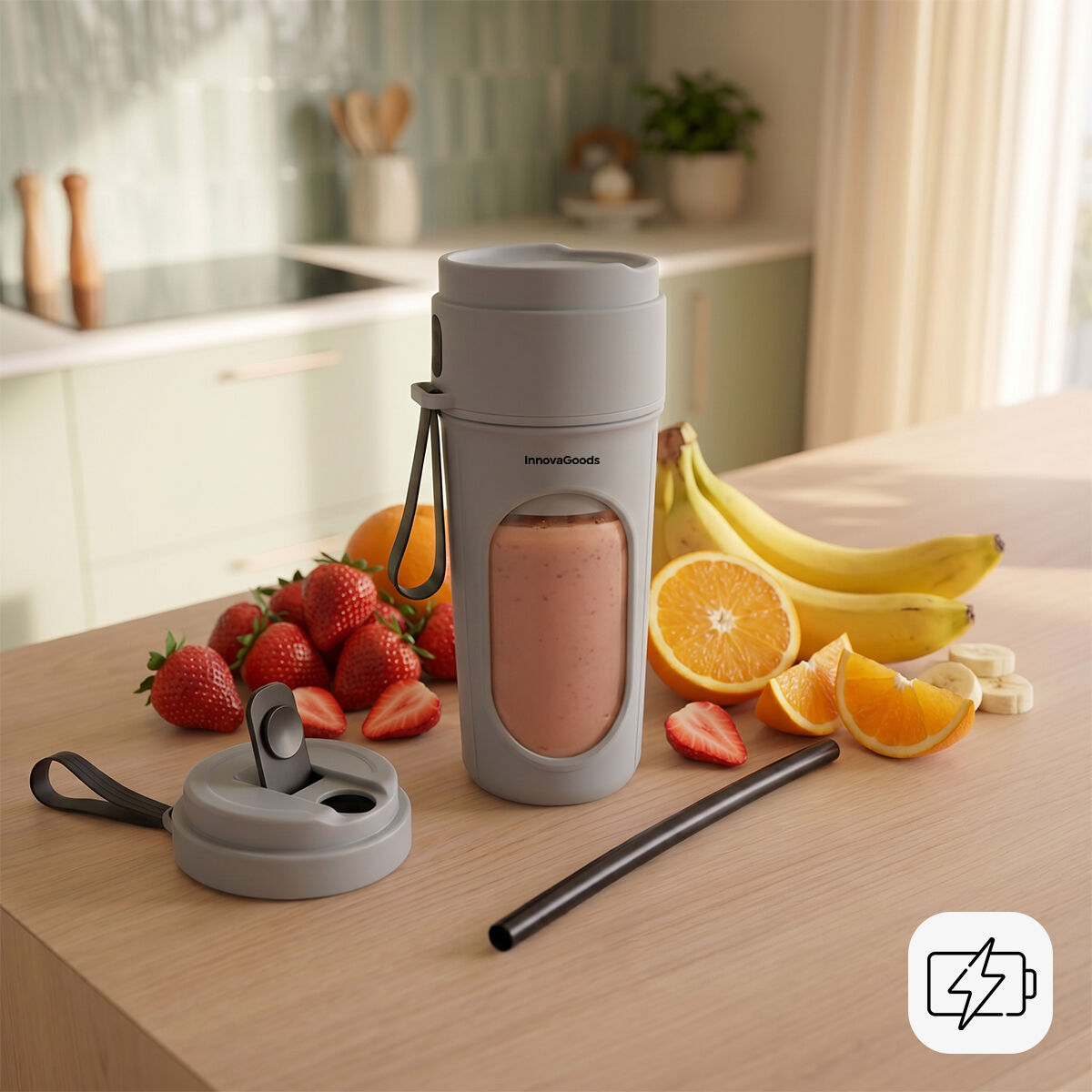 Punjivi Prijenosni Blender u Čaši za Jednu Osobu Wellsy InnovaGoods